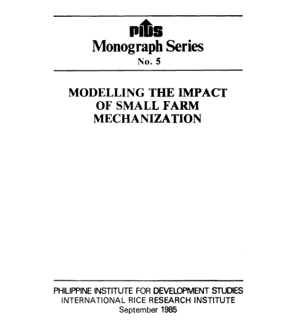 Modelling the impact of small farm mechanization