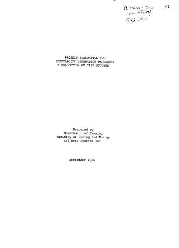 Project evaluation for electricity generation projects : a collection of case studies