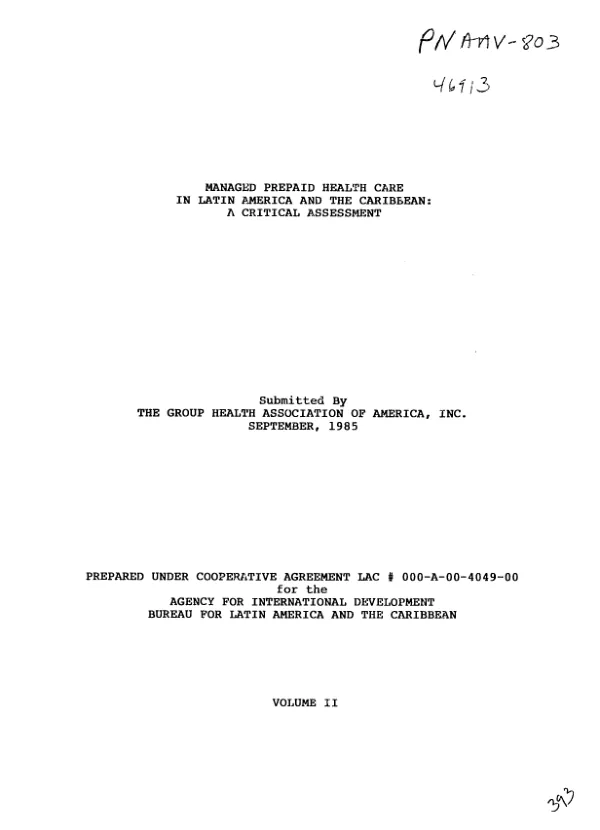Guide to the assessment of Health Maintenance Organization (HMO) feasibility