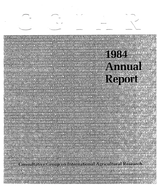 1984 annual report : Consultative Group on International Agricultural Research