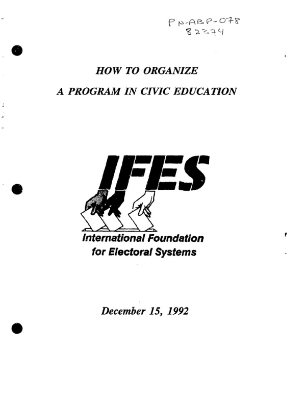 How to organize a program in civic education