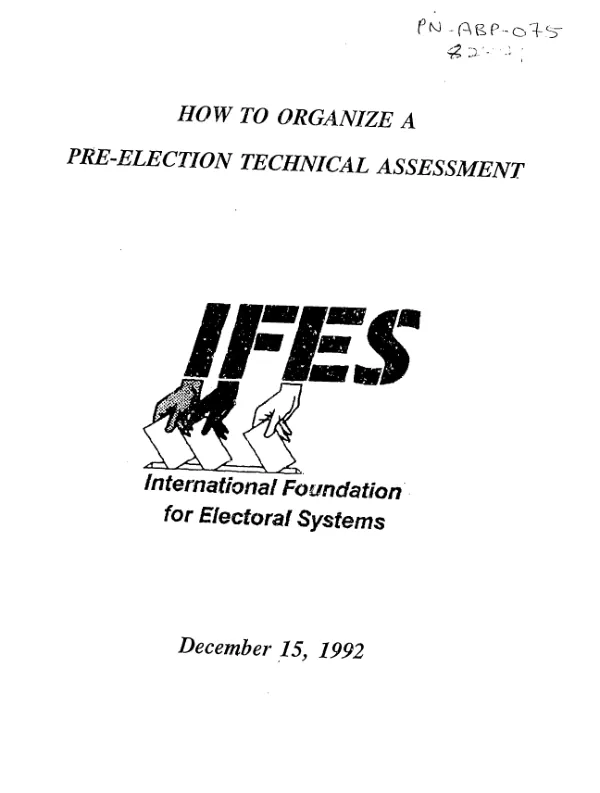 How to organize a pre-election technical assessment