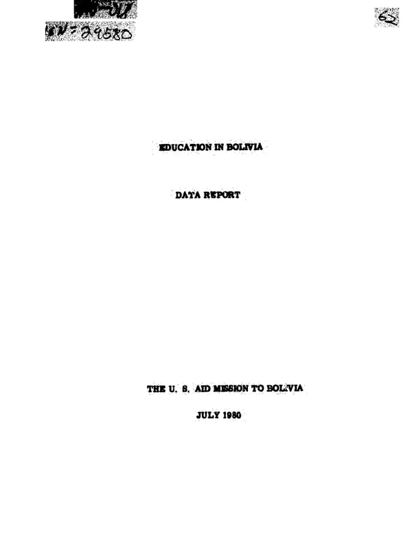 Education in Bolivia : data report