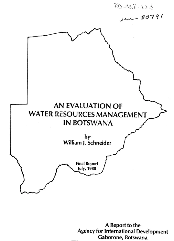 Evaluation of water resources management in Botswana