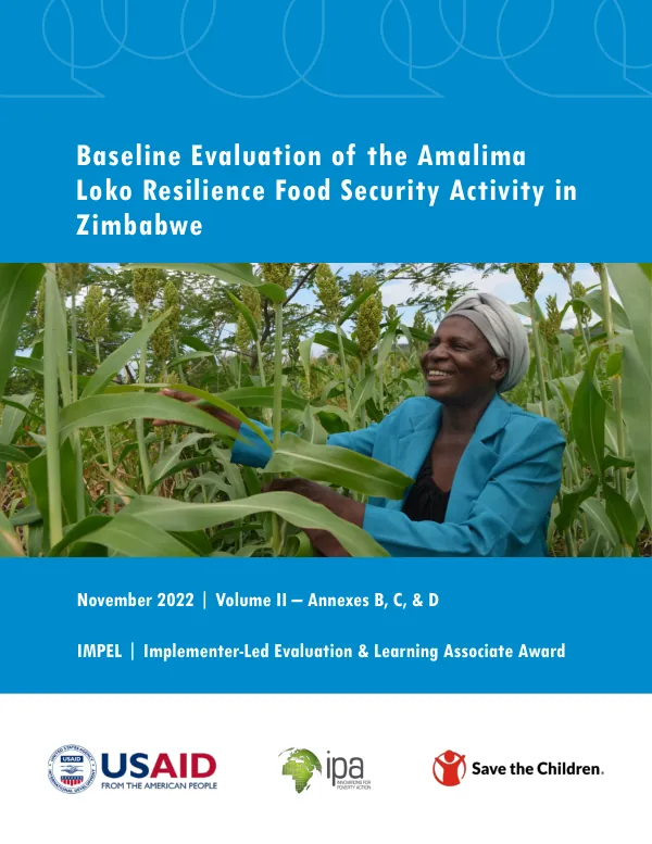 Baseline Evaluation of the Amalima Loko Resilience Food Security Activity in Zimbabwe - Volume II