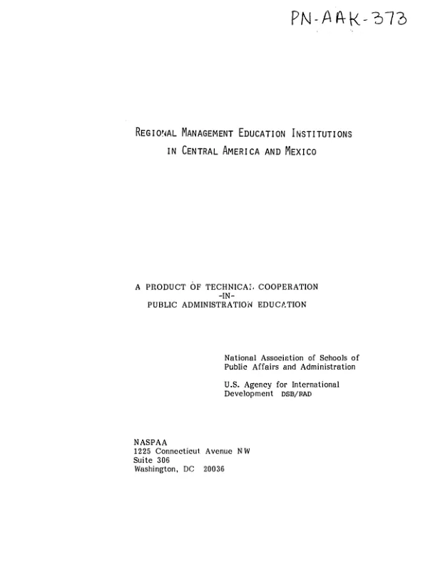 Regional management education institutions in Central America and Mexico