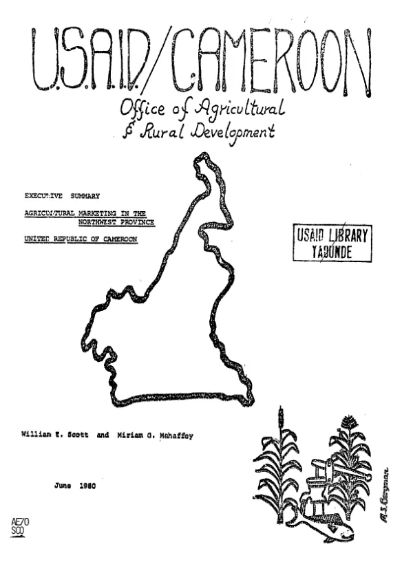 Executive summary : agricultural marketing in the northwest province, United Republic of Cameroon