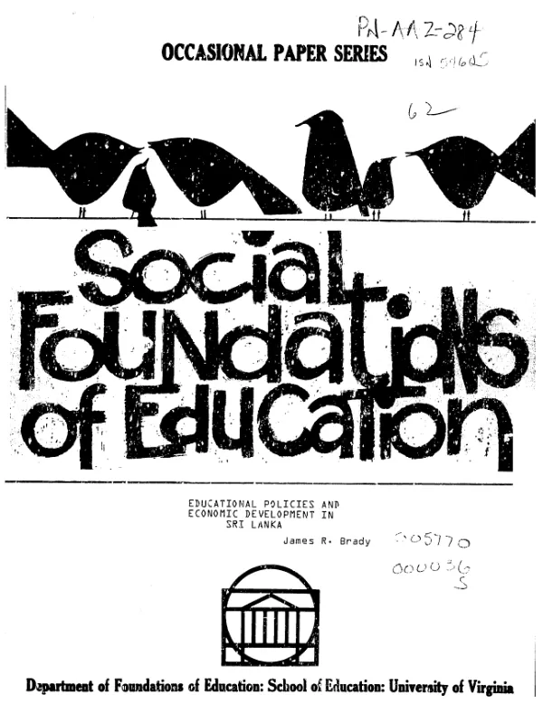 Educational policies and economic development in Sri Lanka