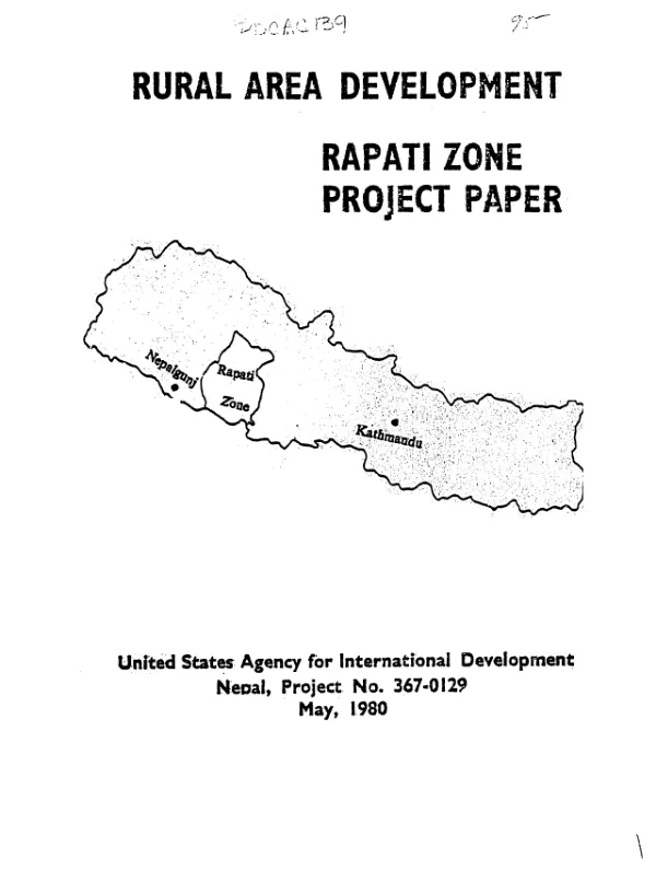 Rural area development, Rapati Zone : project paper