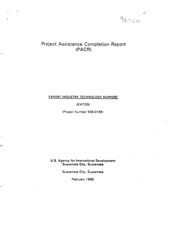 Project assistance completion report (PACR) : export industry technology support (EXITOS)