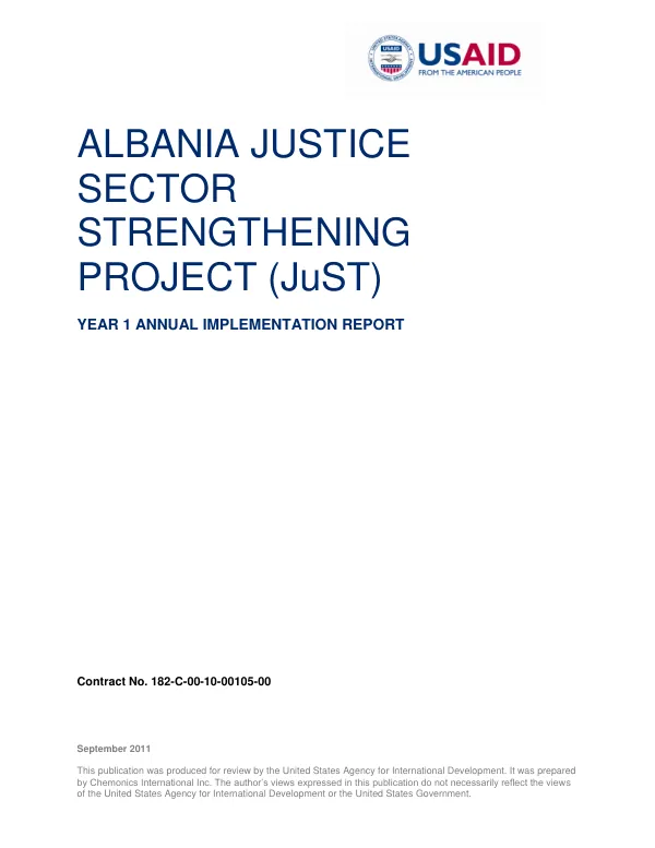 Albania JuST Year One Annual Report