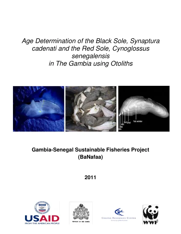 Age Determination of the Black Sole, Synaptura cadenati and the red sole, Cynoglossus senegalensis in The Gambia using otoliths