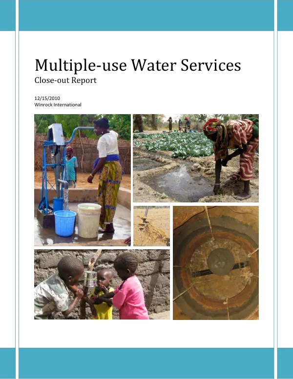 Multiple-use water services : close-out report