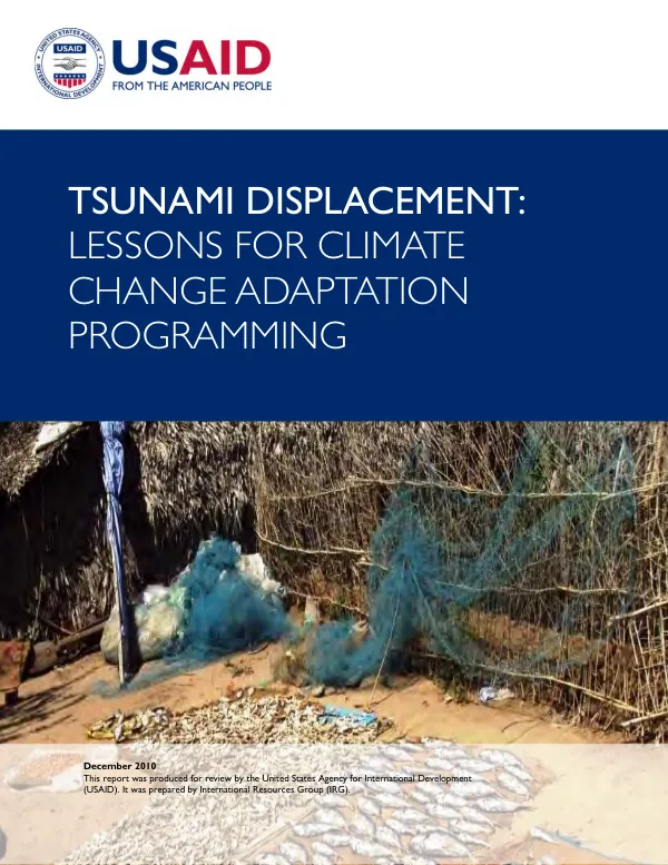 Tsunami displacement : lessons for climate change adaptation programming