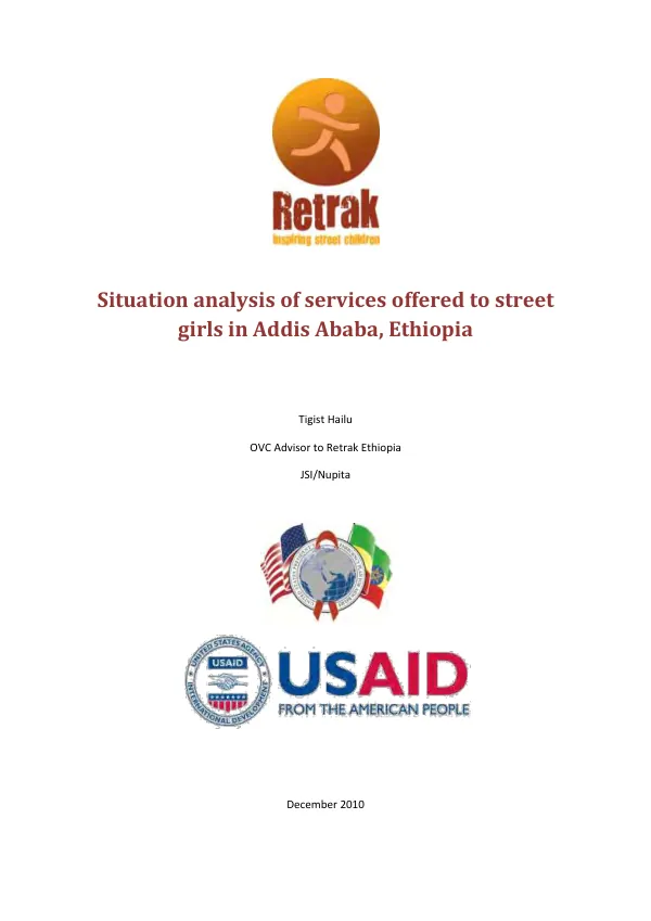 Situation analysis of services offered to street girls in Addis Ababa, Ethiopia