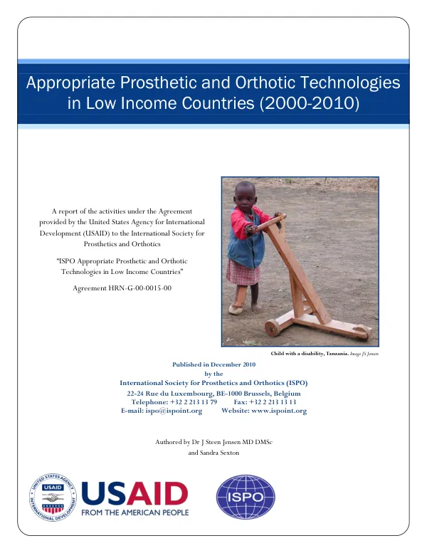 Appropriate prosthetic and orthotic technologies in low income countries (2000-2010)