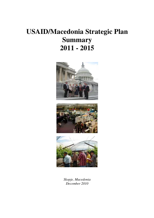 USAID/Macedonia strategic plan summary 2011-2015