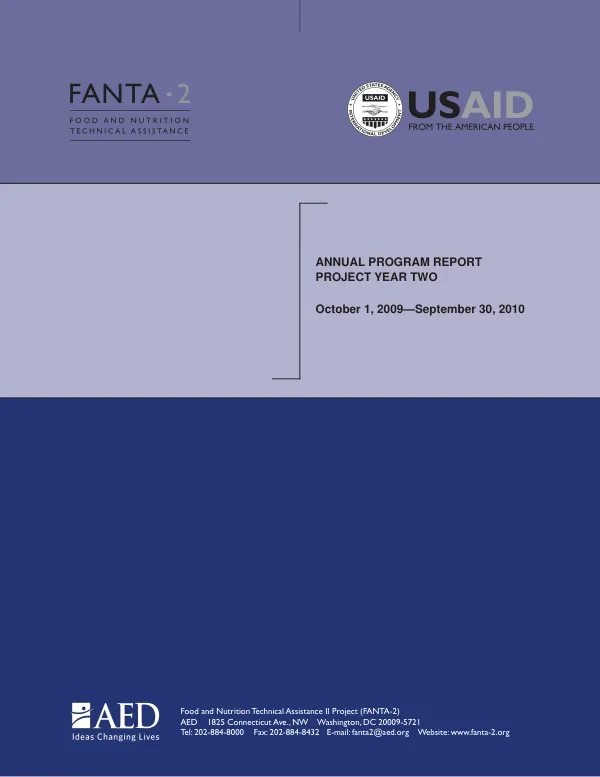 FANTA-2 annual program report : project year two, October 1, 2009-September 30, 2010