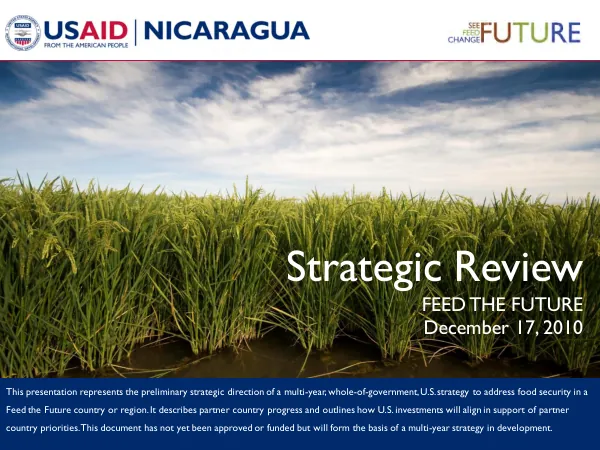 Nicaragua Feed the Future strategic review