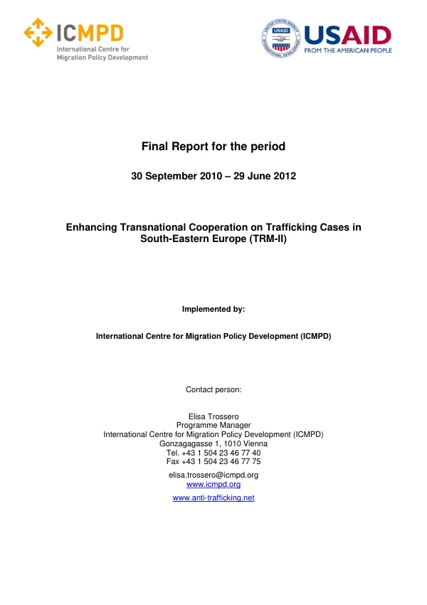 Enhancing transnational cooperation on trafficking cases in South-Eastern Europe (TRM-II)