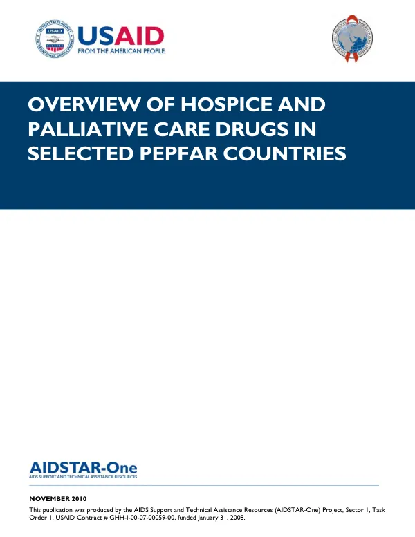 Overview of hospice and palliative care drugs in selected PEPFAR countries