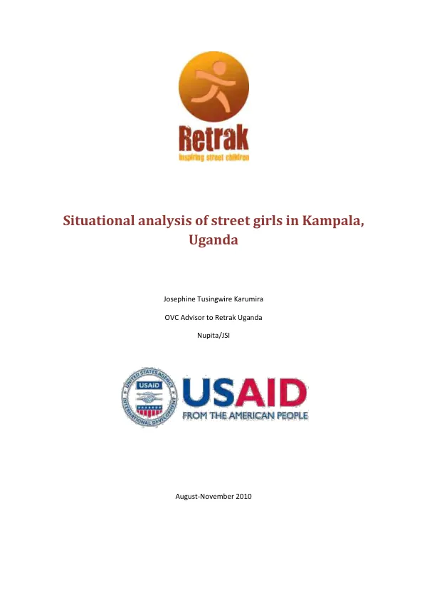 Situation analysis of street girls in Kampala, Uganda