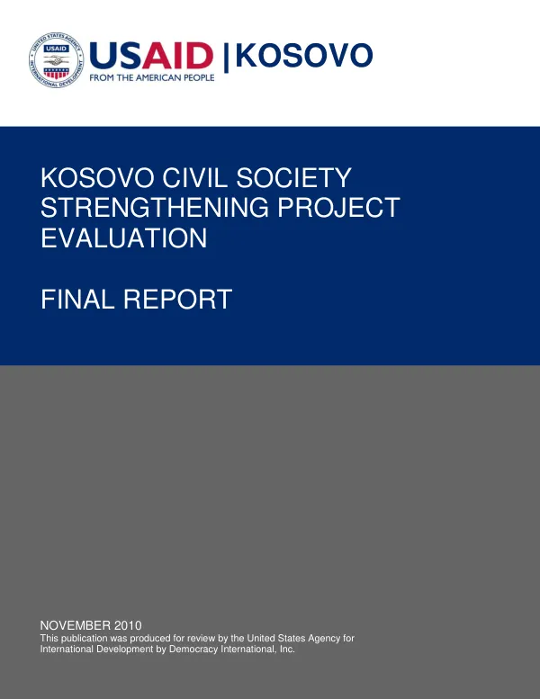 Kosovo civil society strengthening project evaluation : final report