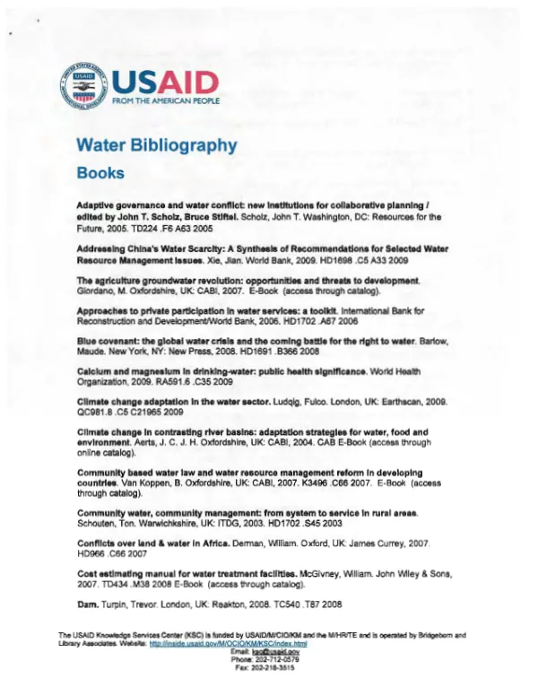 Water bibliography