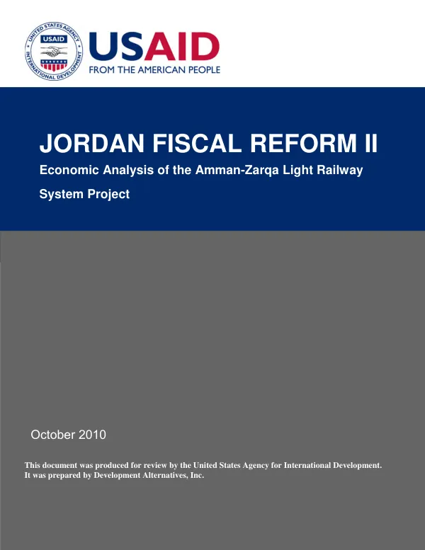 Economic analysis of the Amman-Zarqa Light Railway System project