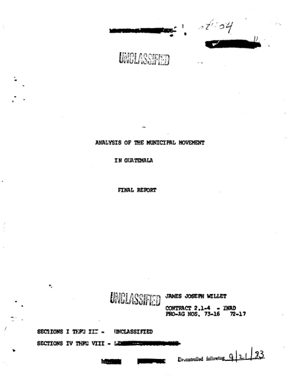 Analysis of the municipal movement in Guatemala : final report