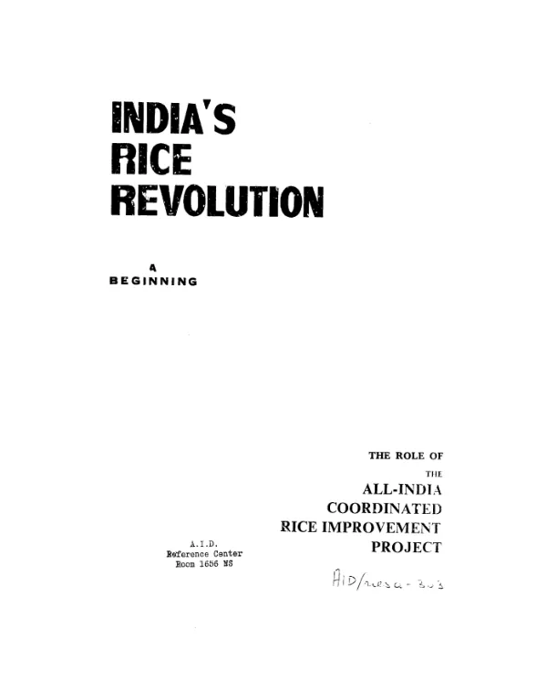 India"s rice revolution, a beginning