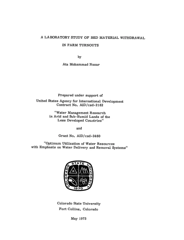 Laboratory study of bed material withdrawal in farm turnouts