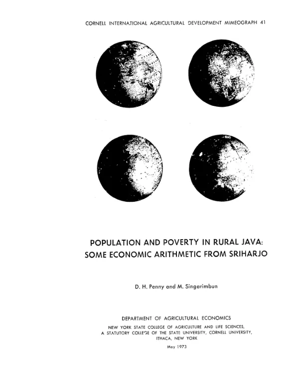 Population and poverty in rural Java, some economic arithmetic from Sriharjo