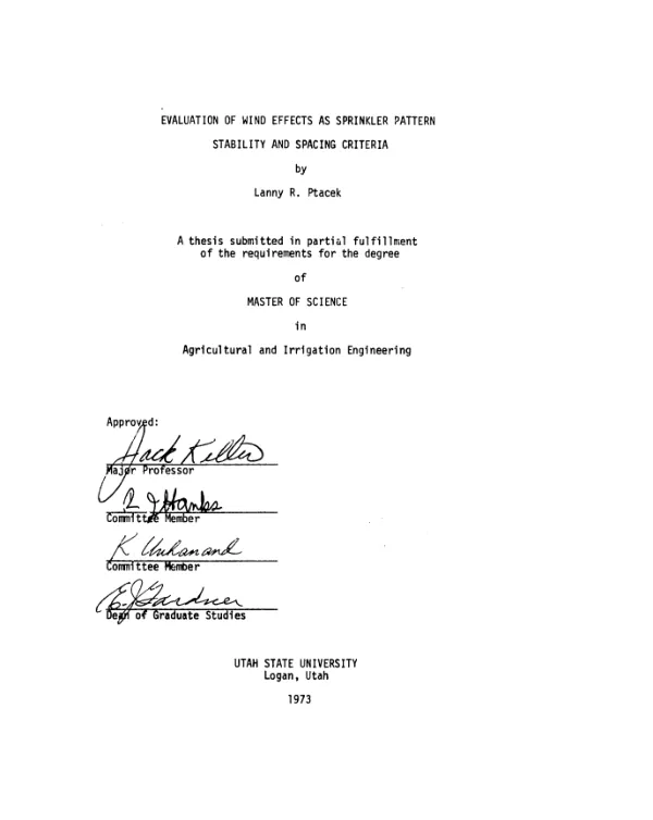Evaluation of wind effects as sprinkler pattern stability and spacing criteria