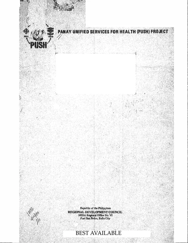 Panay unified services for health (PUSH) project : project evaluation report