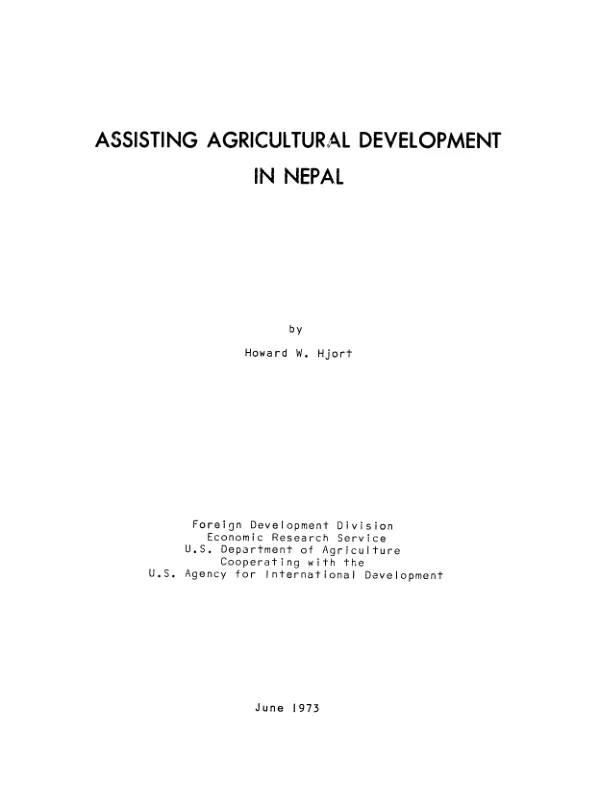 Assisting agricultural development in Nepal