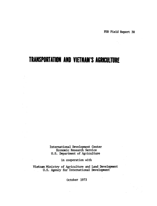 Transportation and Viet-Nam"s agriculture