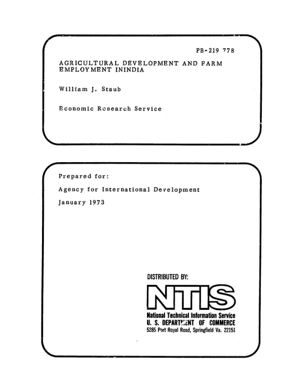 Agricultural development and farm employment in India