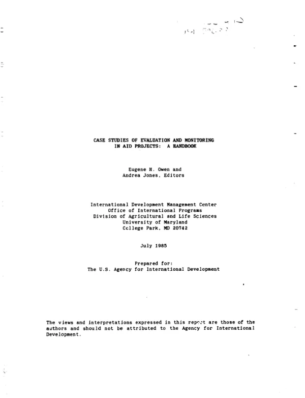 Report on examination of the [US]AID program in Southern Africa