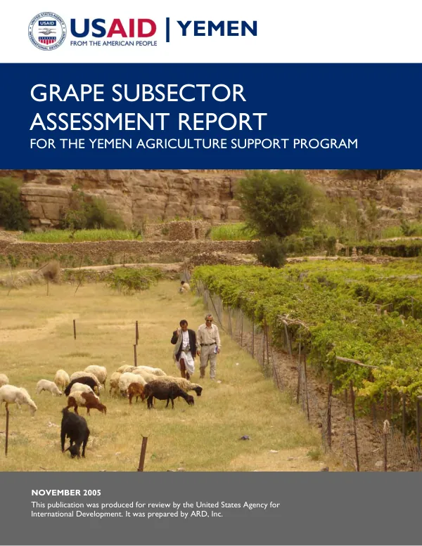 Grape subsector assessment report for the Yemen agriculture support program
