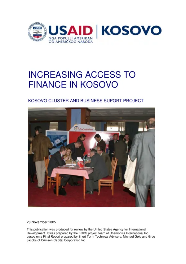 Increasing access to finance in Kosovo