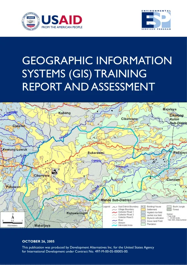 Geographic information systems (GIS) training report and assessment