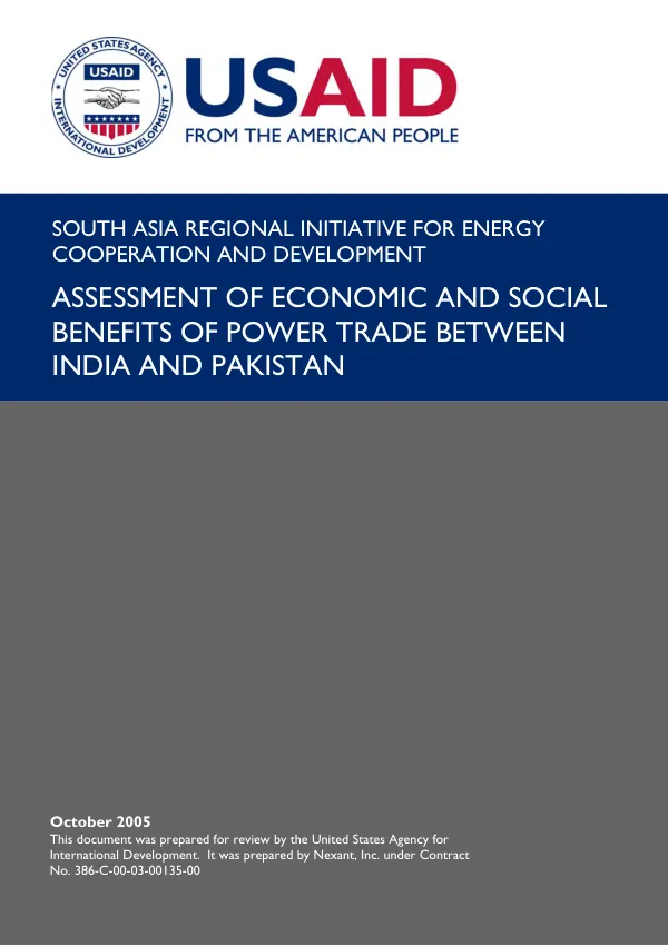 Assessment of economic and social benefits of power trade between India and Pakistan