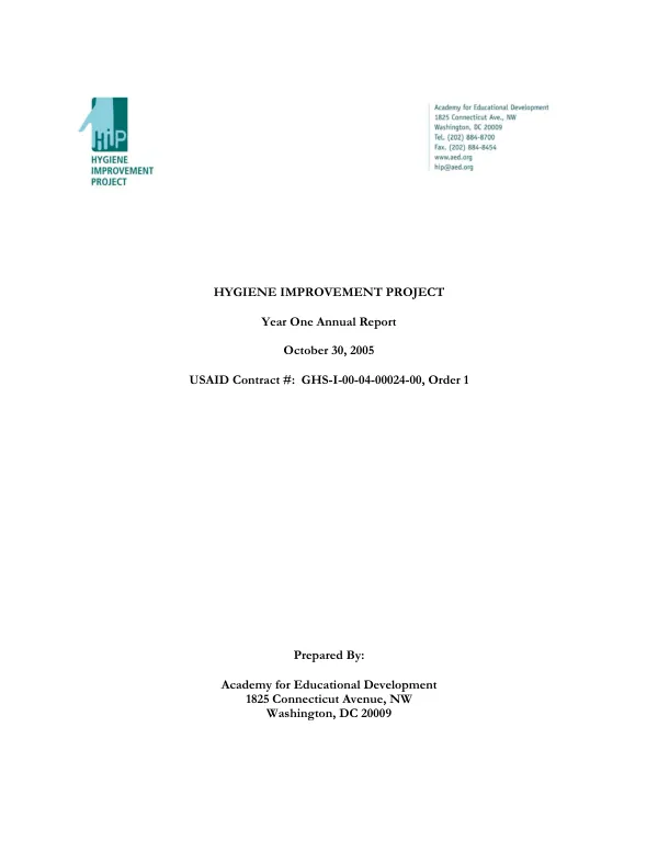 Hygiene improvement project : year one annual report