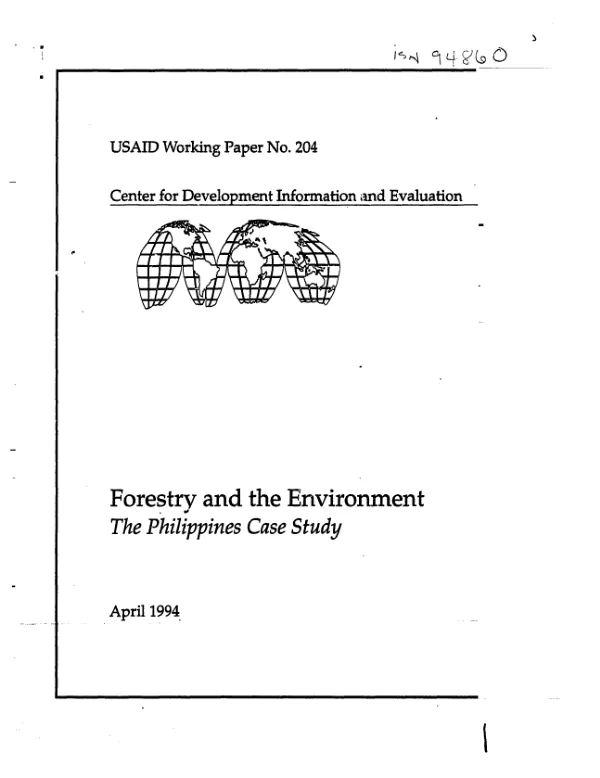 Forestry and the environment : The Philippines case study