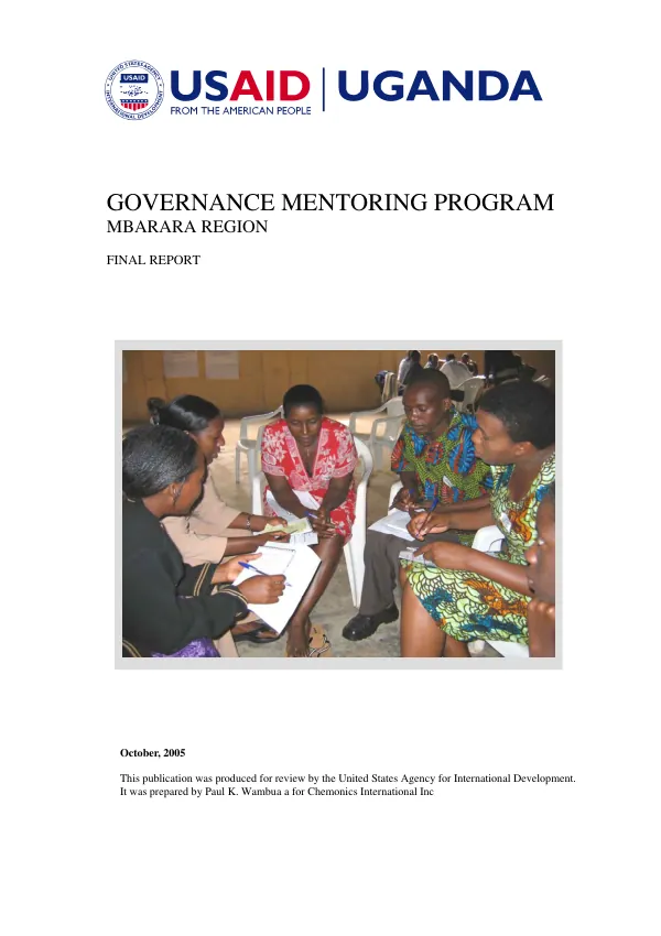 Governance mentoring program : Mbarara region -- final report