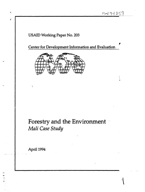 Forestry and the environment : Mali case study