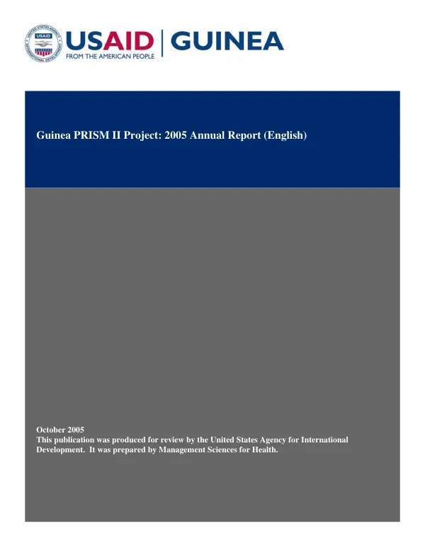 Guinea PRISM II project : 2005 annual report (English)