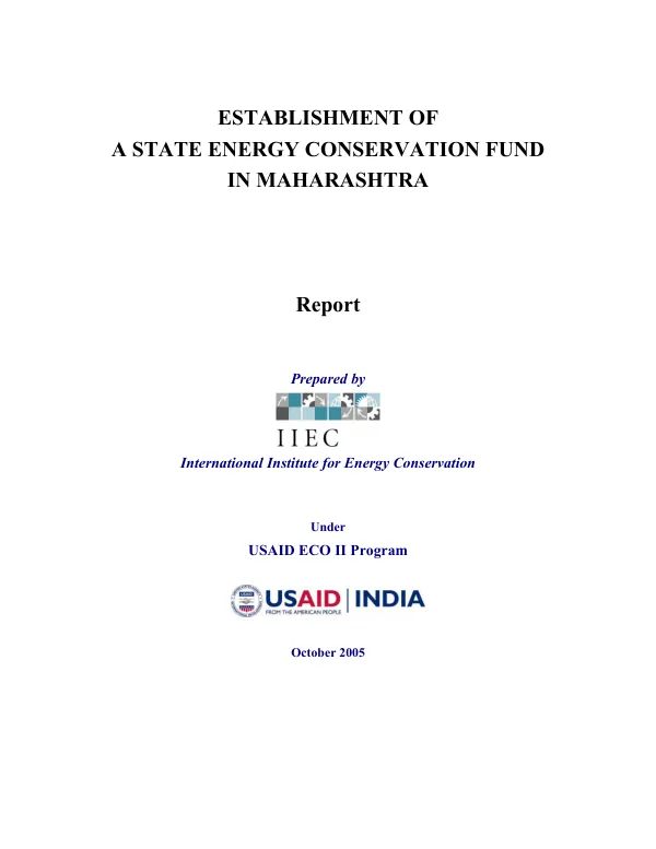 Establishment of a state energy conservation fund in Maharashtra
