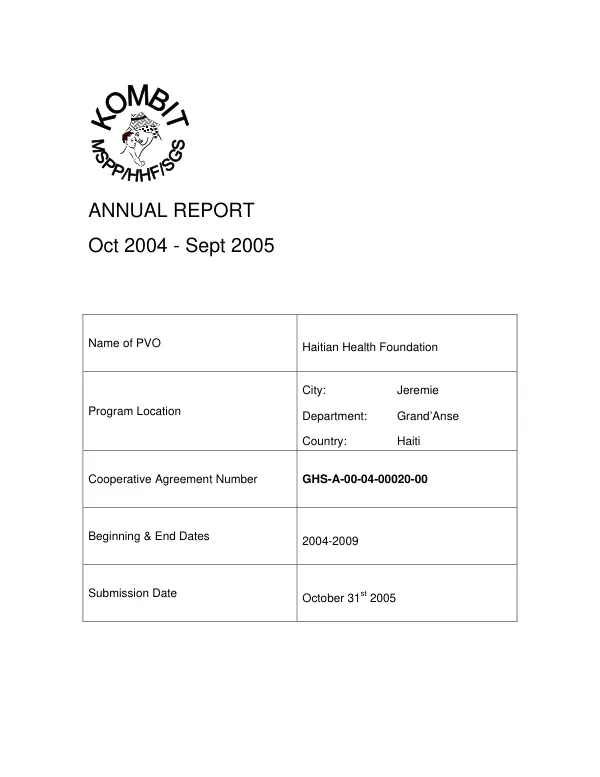 KOMBIT : annual report, Oct 2004-Sept 2005